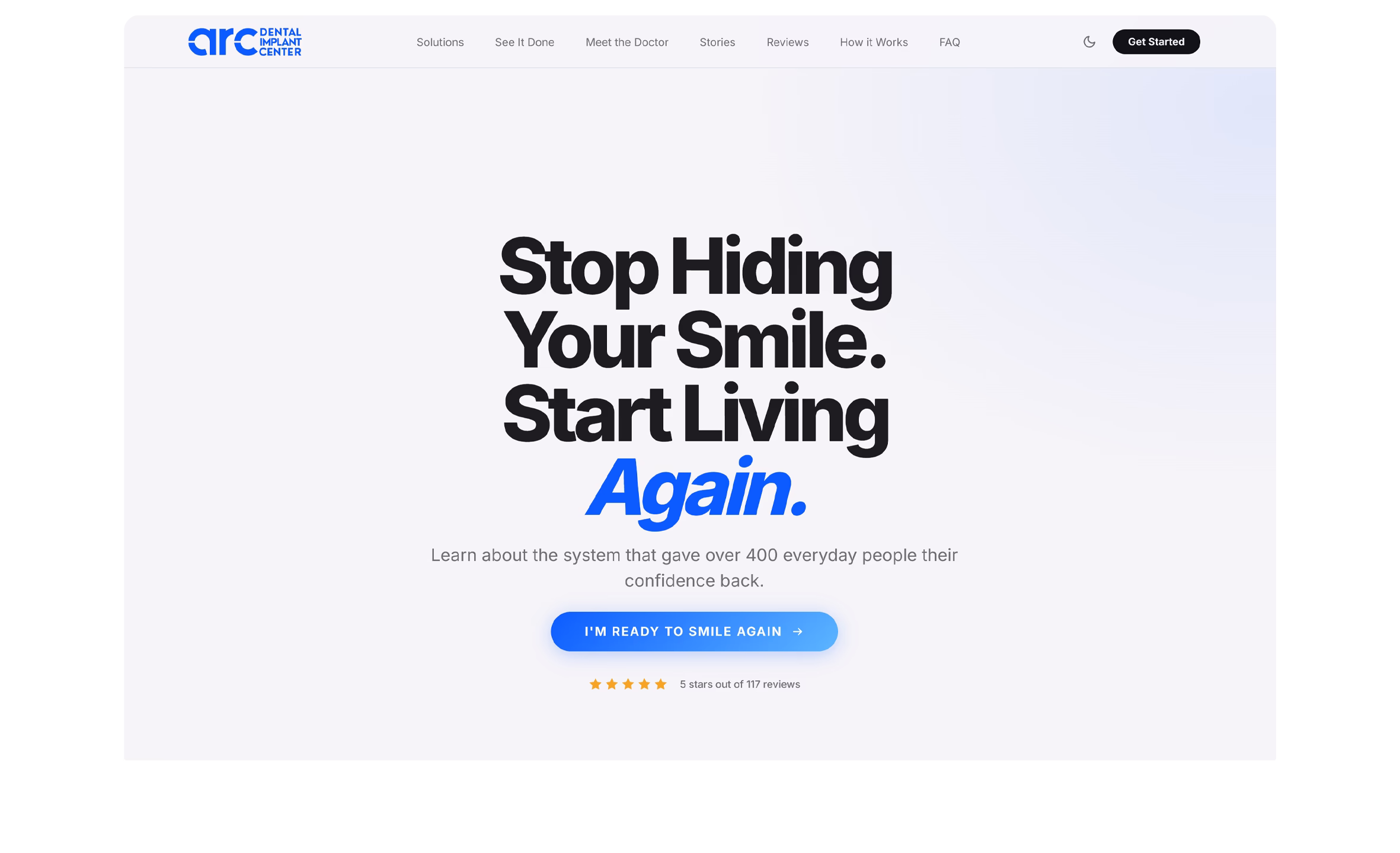 Sample website, after redesign