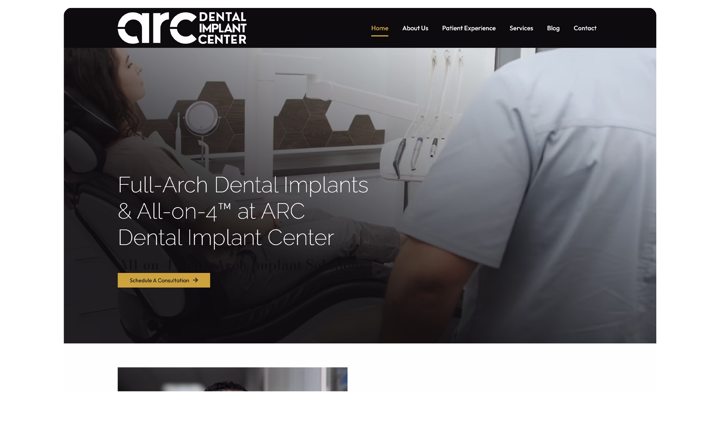 Sample website, before redesign
